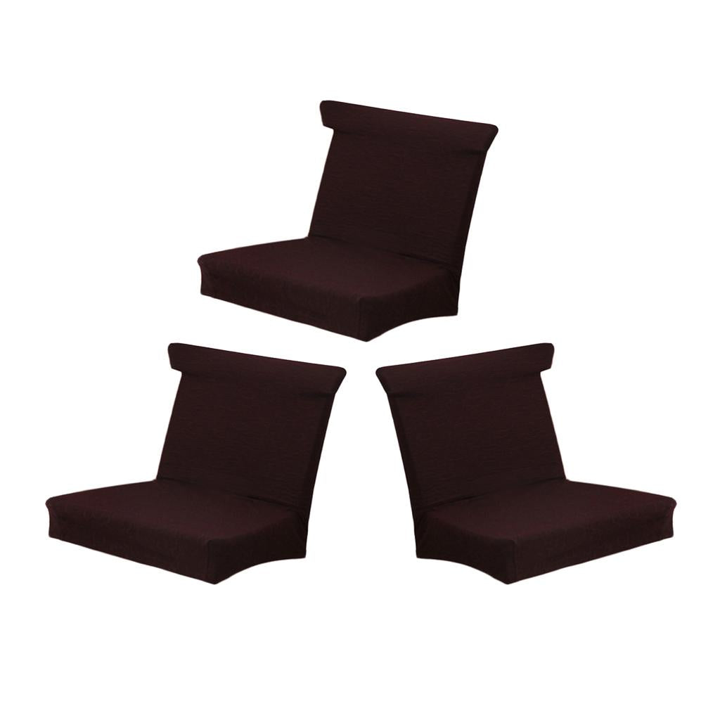 2Pcs Thick Knitted Removable Elastic Dining Chair Slipcover Covers Coffee