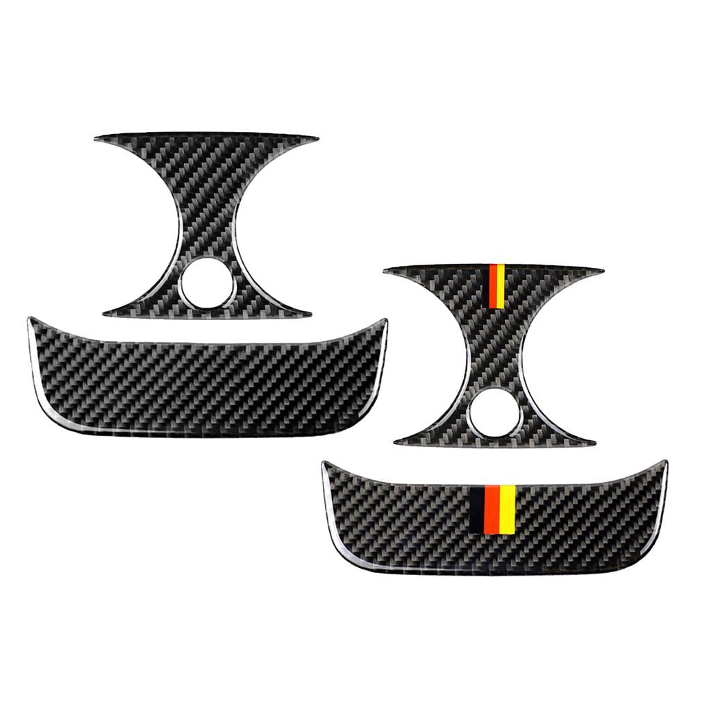 2 SET Rear Carbon Fiber Car Outlet Cover Sticker for Mercedes BLACK+M-COLOR