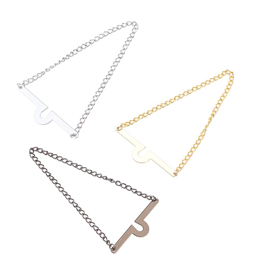 3 Pieces Fashion Single Loop Tie Tack Chains Necktie Links Men/Boy Jewelry