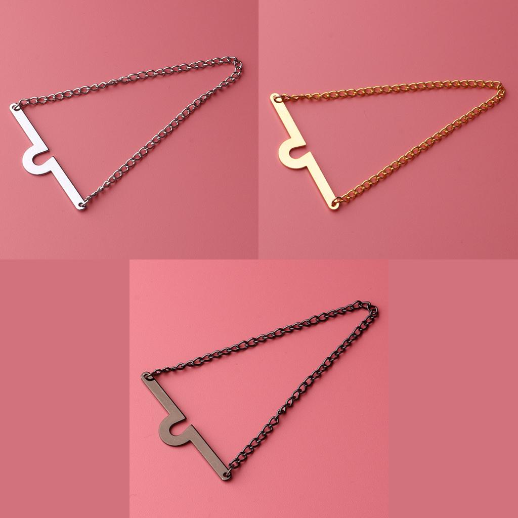 3 Pieces Fashion Single Loop Tie Tack Chains Necktie Links Men/Boy Jewelry