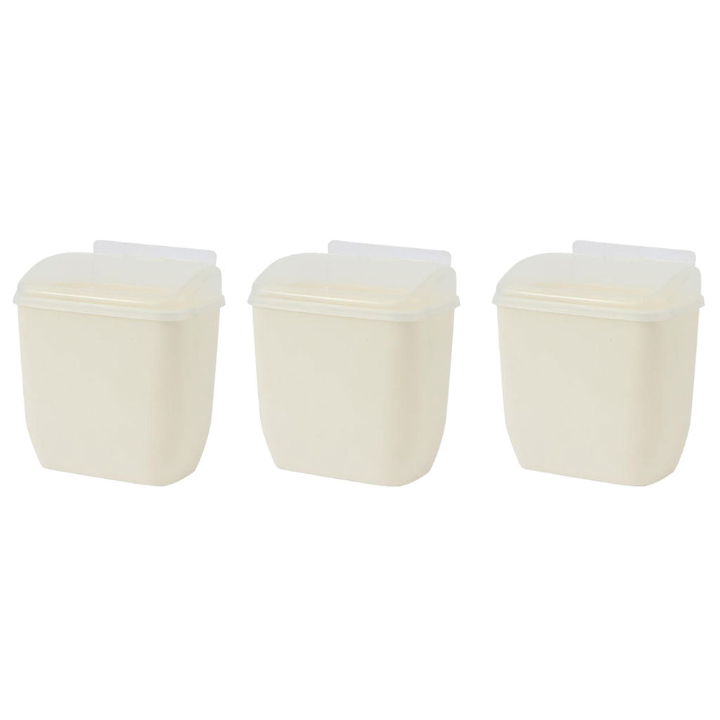 3pcs Wall Mounted Hanging Rubbish Bin Trash Can Wastebasket Bathroom Kitchen
