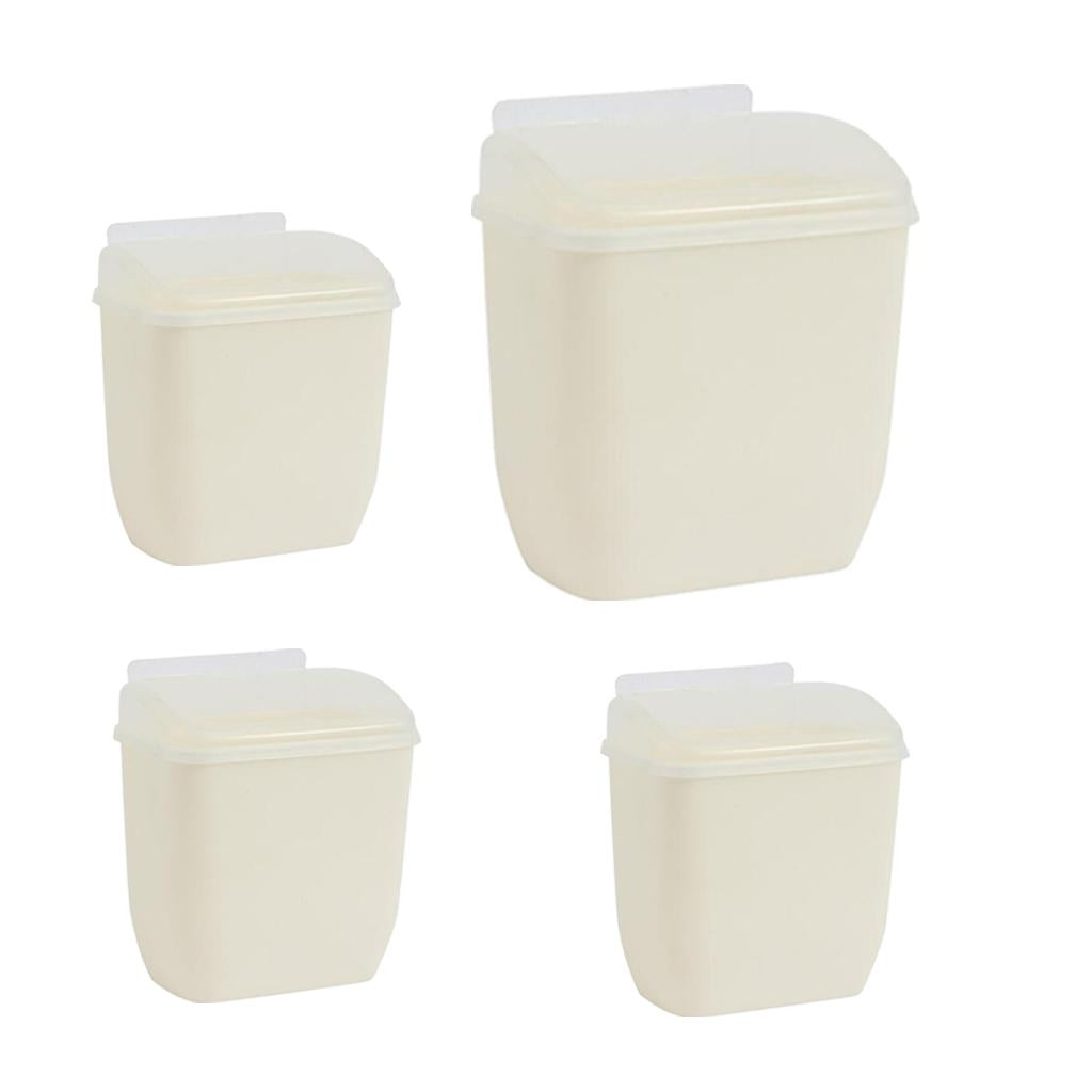 4x Wall Mounted Hanging Rubbish Bin Trash Can Wastebasket Bathroom Kitchen