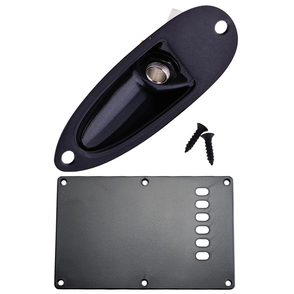 Boat Shape Jack Socket Output Plate+Pickugard Tremolo Cavity Cover for ST SQ