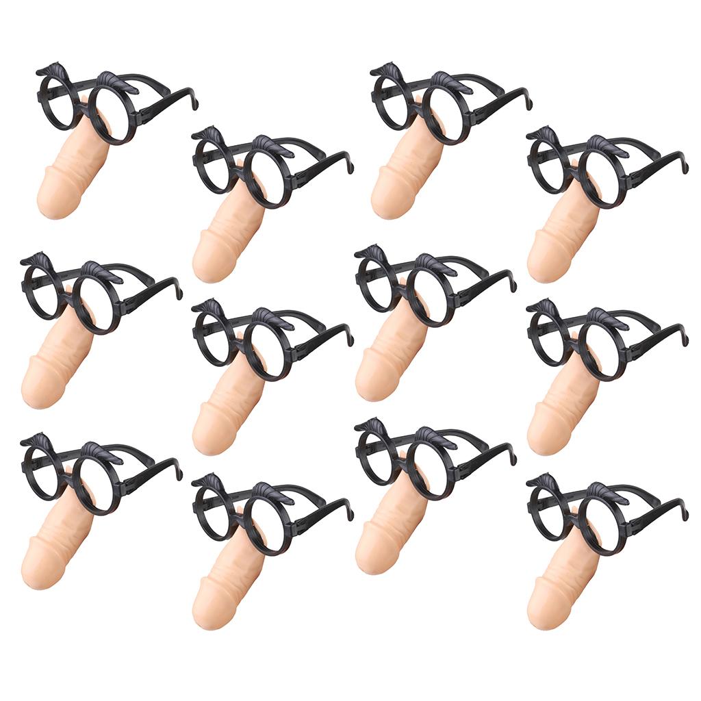 12pcs Plastic Penis Willy Fun Glasses Frame Hen Party Hen Night Accessory