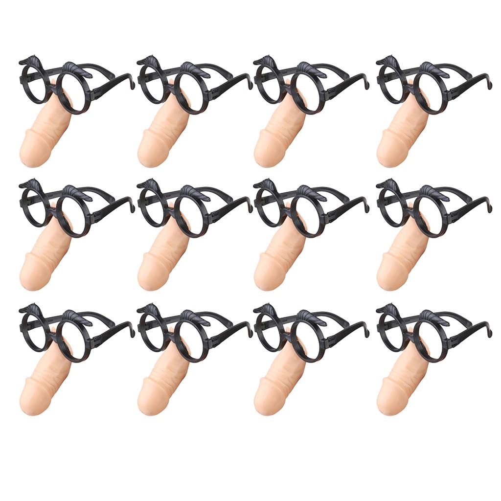 12pcs Plastic Penis Willy Fun Glasses Frame Hen Party Hen Night Accessory