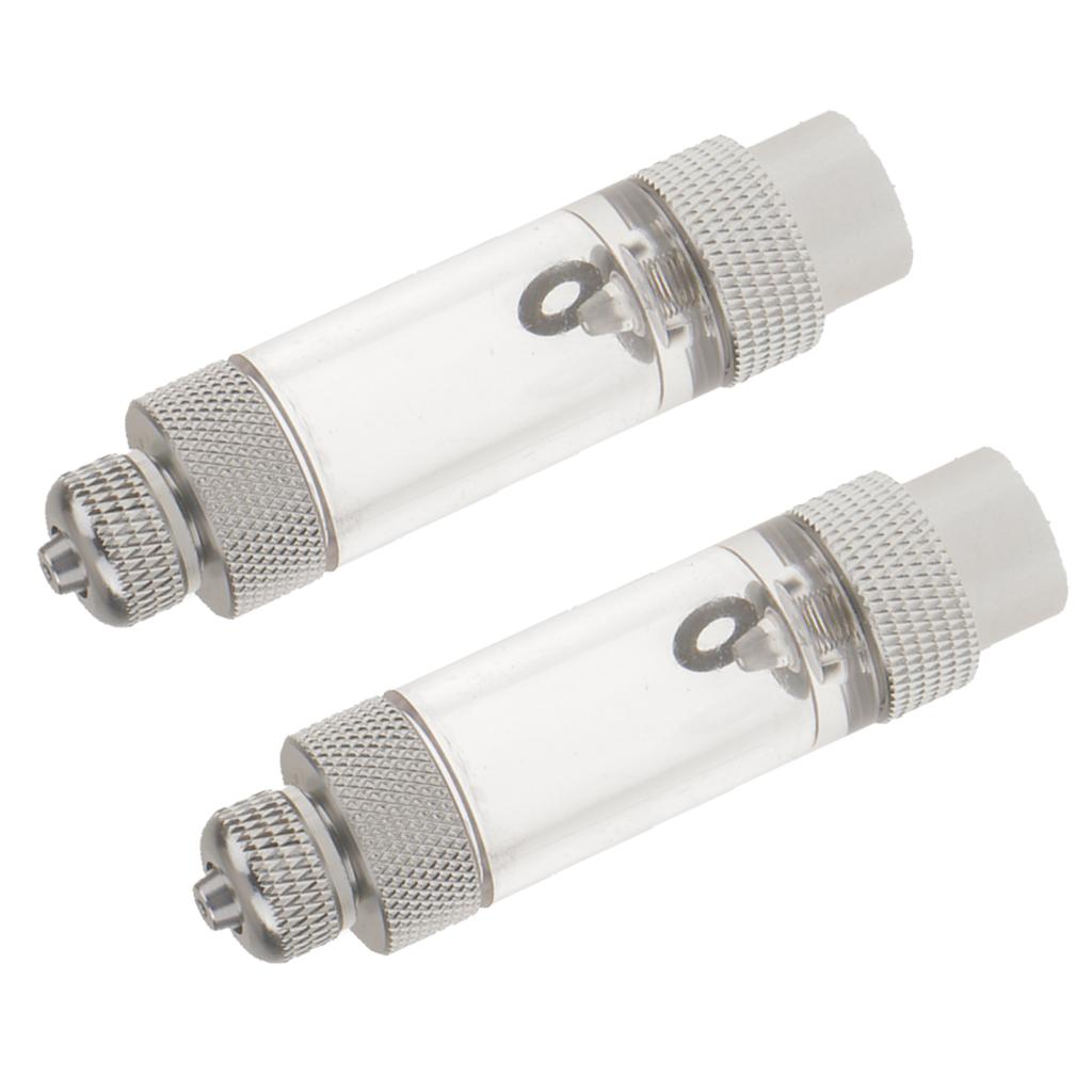 2 Pcs Aluminium Aquarium Inline CO2 Bubble Counter with check valve