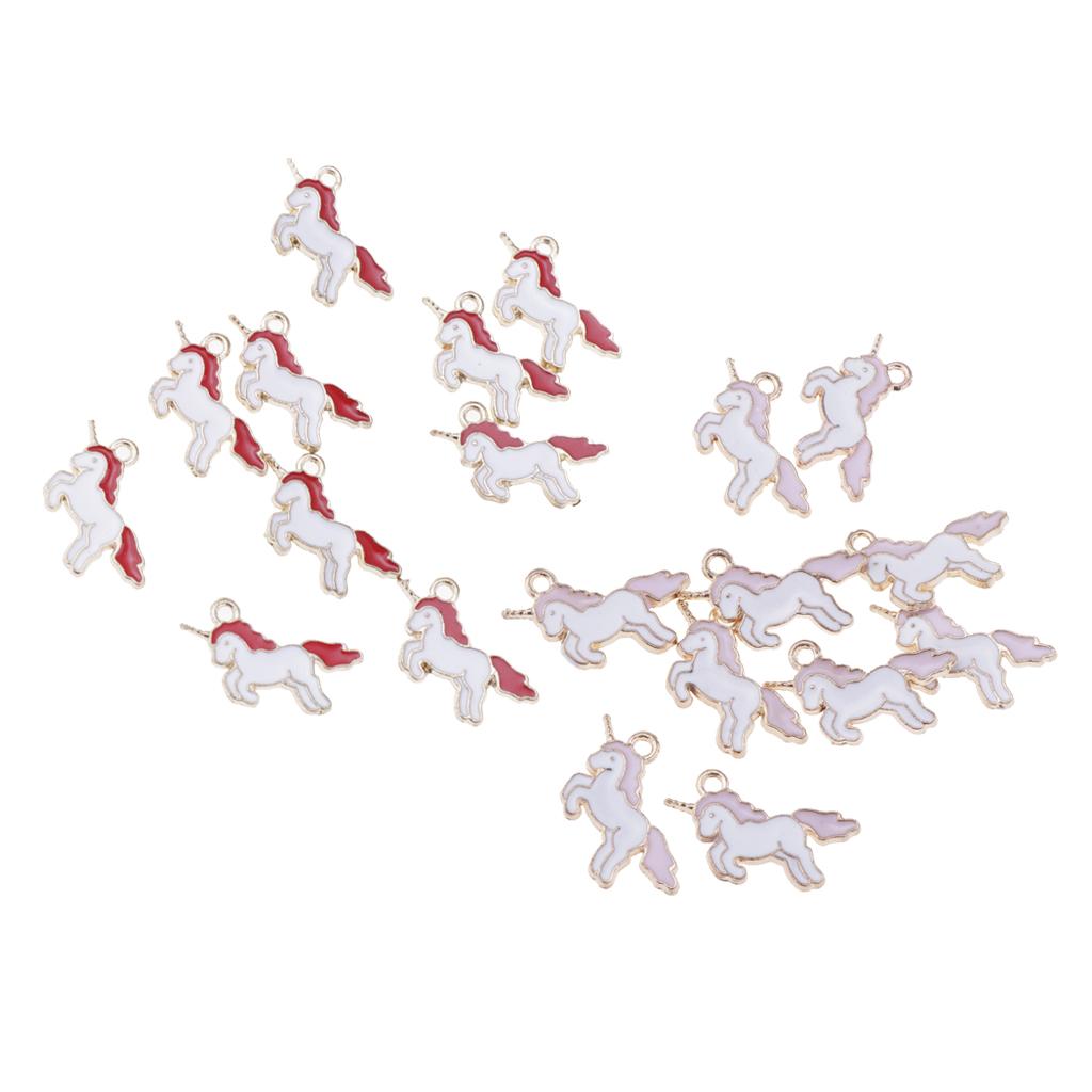 20 Pieces Lovely Unicorn Charms Pendant Findings Beads Jewelry Making Crafts