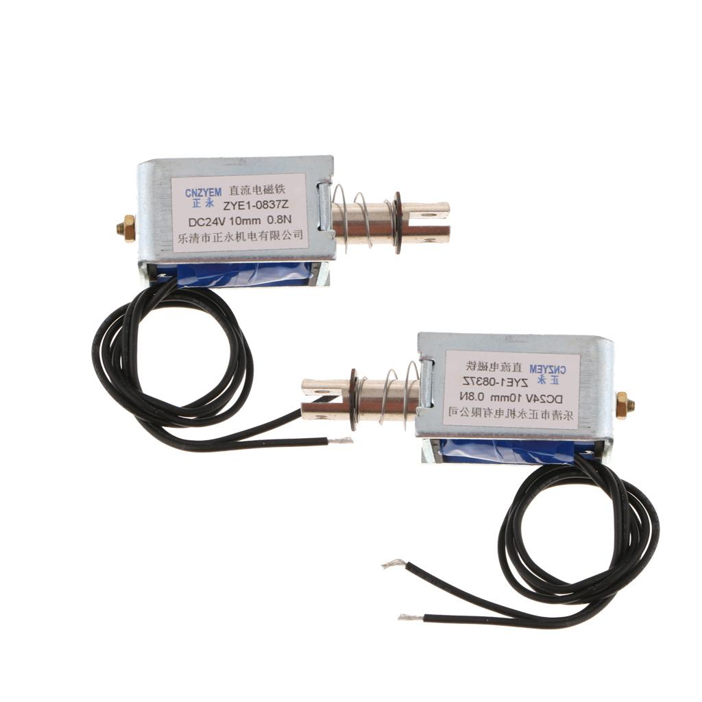 2Pcs DC With Push Pull Solenoid Bolt Locks Automatically 24V
