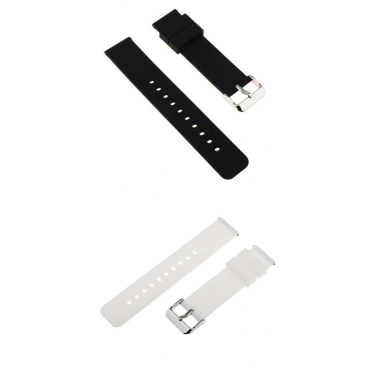 2 Pieces 18mm Men Silicone Rubber Replacement Sport Wrist Watch Band Strap