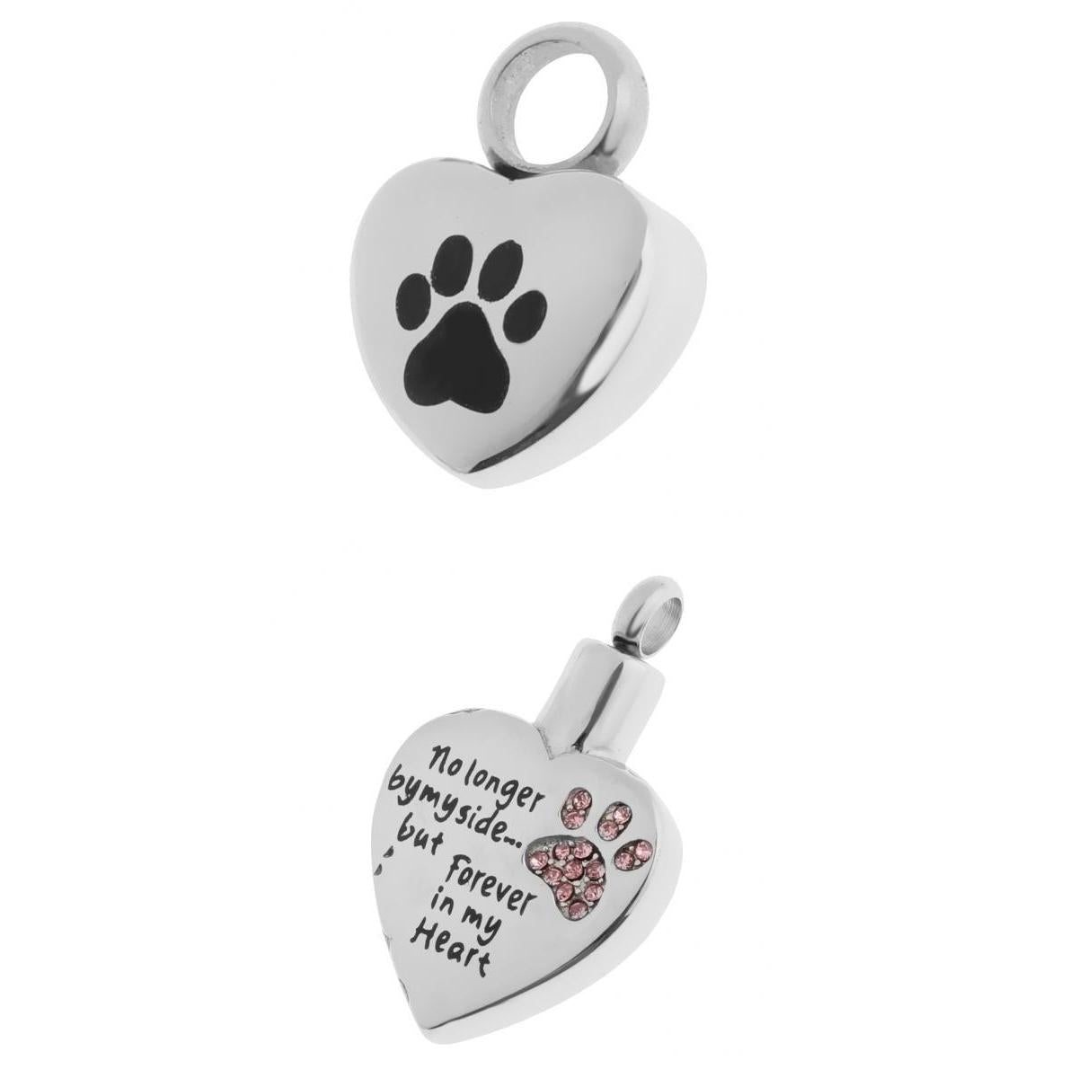 2 Pieces Stainless Steel Love Heart Shape Urn Ash Pendant Memorial Cremation