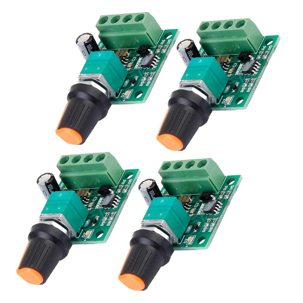 4pcs Volt DC 1.8V 3V 5V 6V 12V 2A Motor Speed Controller PWM Adjust Switch
