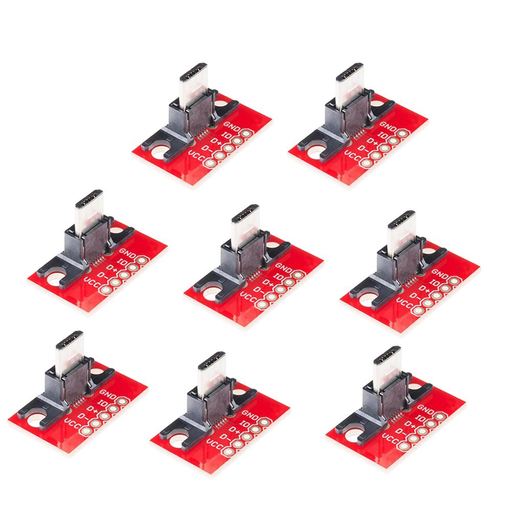 8 Piece USB Micro B Plug Breakout Module for Connector Adapter Board