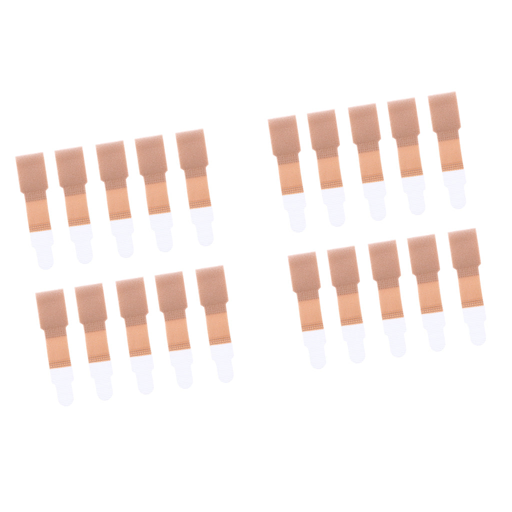 20Pcs Anti-Slip Toe Brace Wrap Toe Separator Bandage Straightener Skin Color
