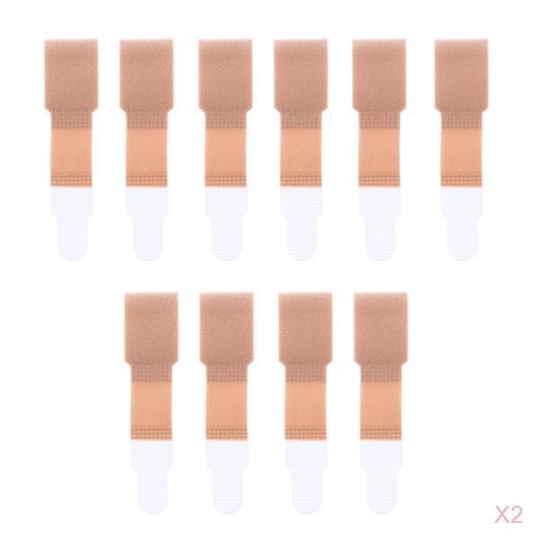 20Pcs Anti-Slip Toe Brace Wrap Toe Separator Bandage Straightener Skin Color