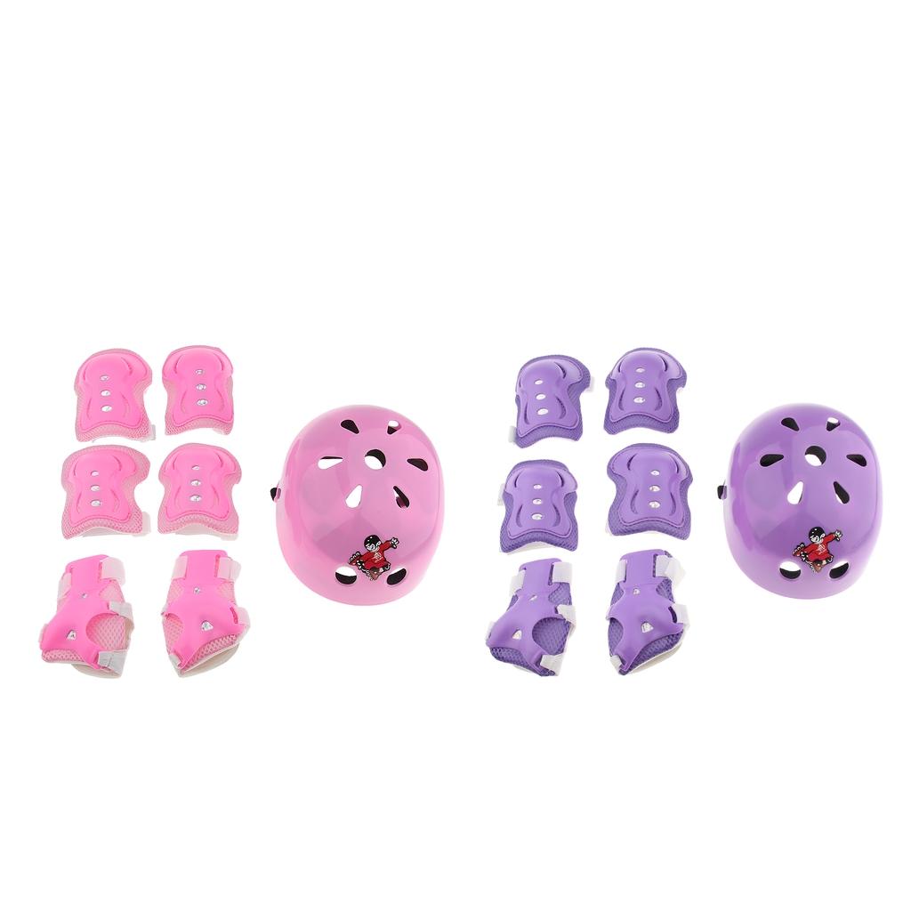 2 set Kid Child Roller Skating Bicycle Helmet Knee Wrist Guard Elbow Pad S