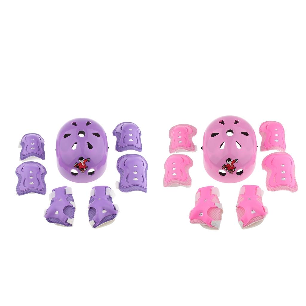 2 set Kid Child Roller Skating Bicycle Helmet Knee Wrist Guard Elbow Pad S