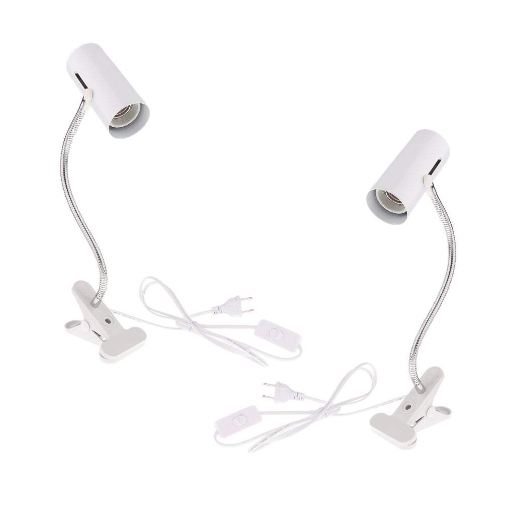 2 PCS Reptile Ceramic Clip Lamp Heating Light Bulb Lamp Holder E27 EU Plug