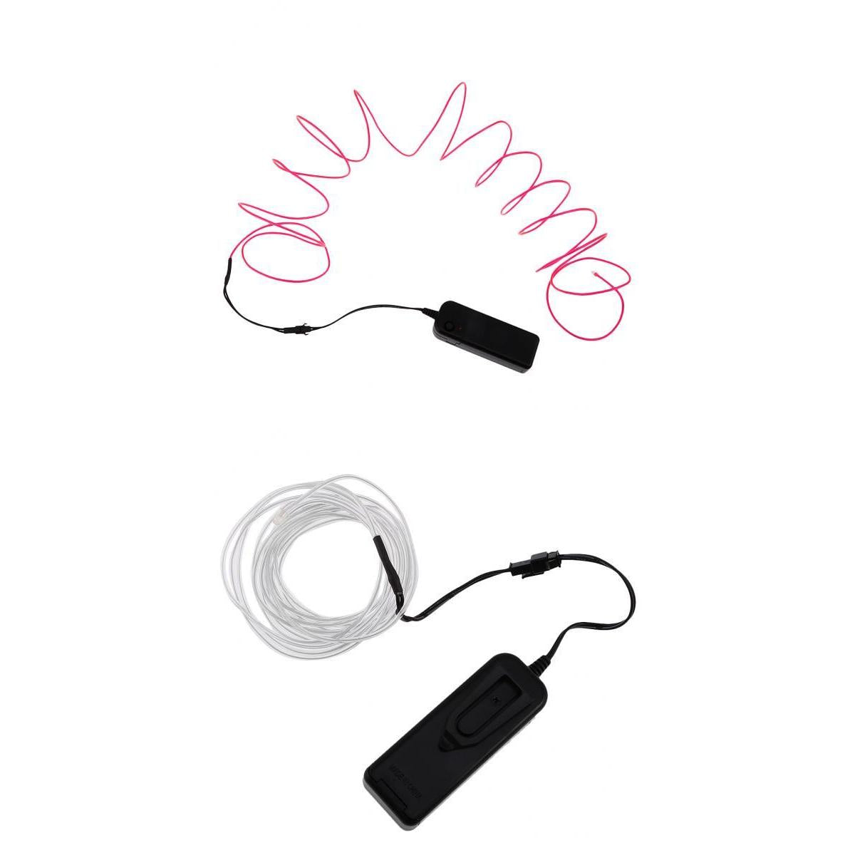 2 Pcs Luminescent Neon LED Lights Glow EL Wire String Strip 3 Meters