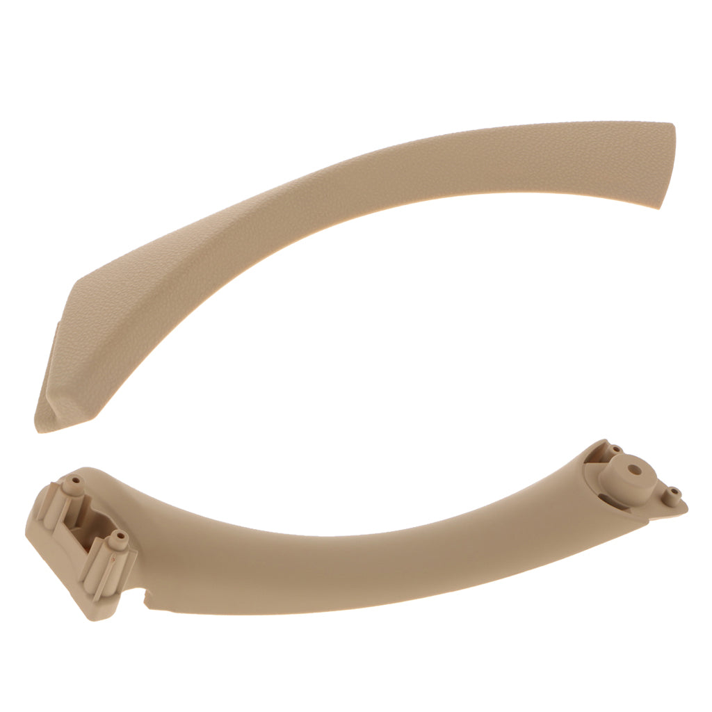 2x Right Inner/Outer Door Panel Handle Trim for 04-12 E90 3-Series Beige