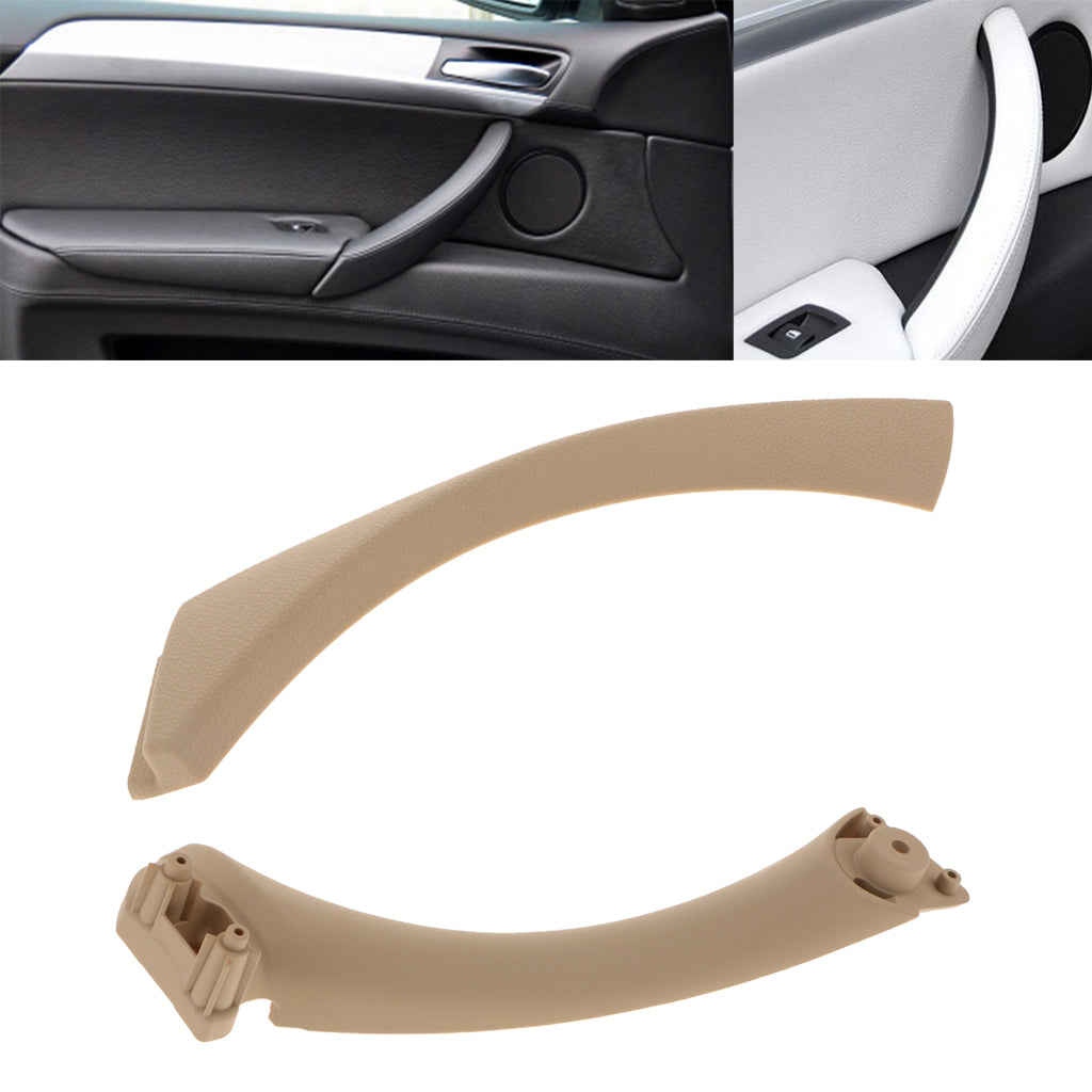 2x Right Inner/Outer Door Panel Handle Trim for 04-12 E90 3-Series Beige