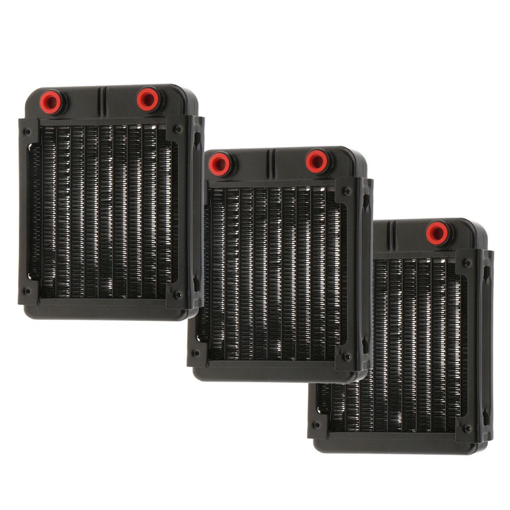 3Pcs G4/1 Aluminum Computer CPU 10 Pipes Water Cooling Radiator System 120mm