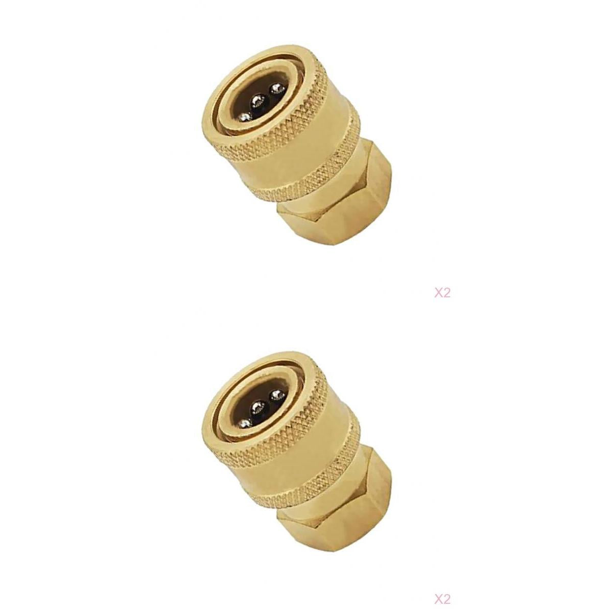 4Pcs Pressure Washer Socket 15mm to 3/8 + 12mm to 1/4 Female Brass Connector