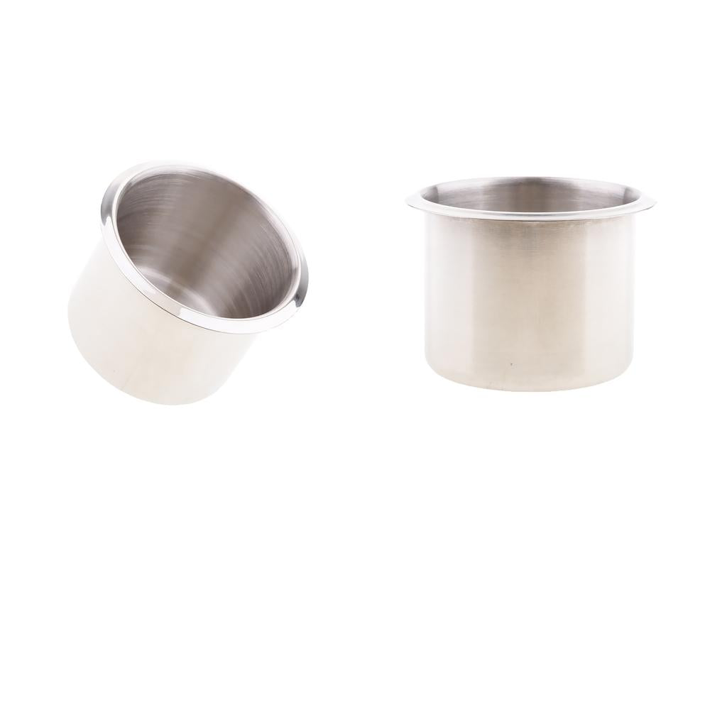 2pcs Steel Recessed Cup Drink Holder for Marine Boat RV Camper 68x55mm