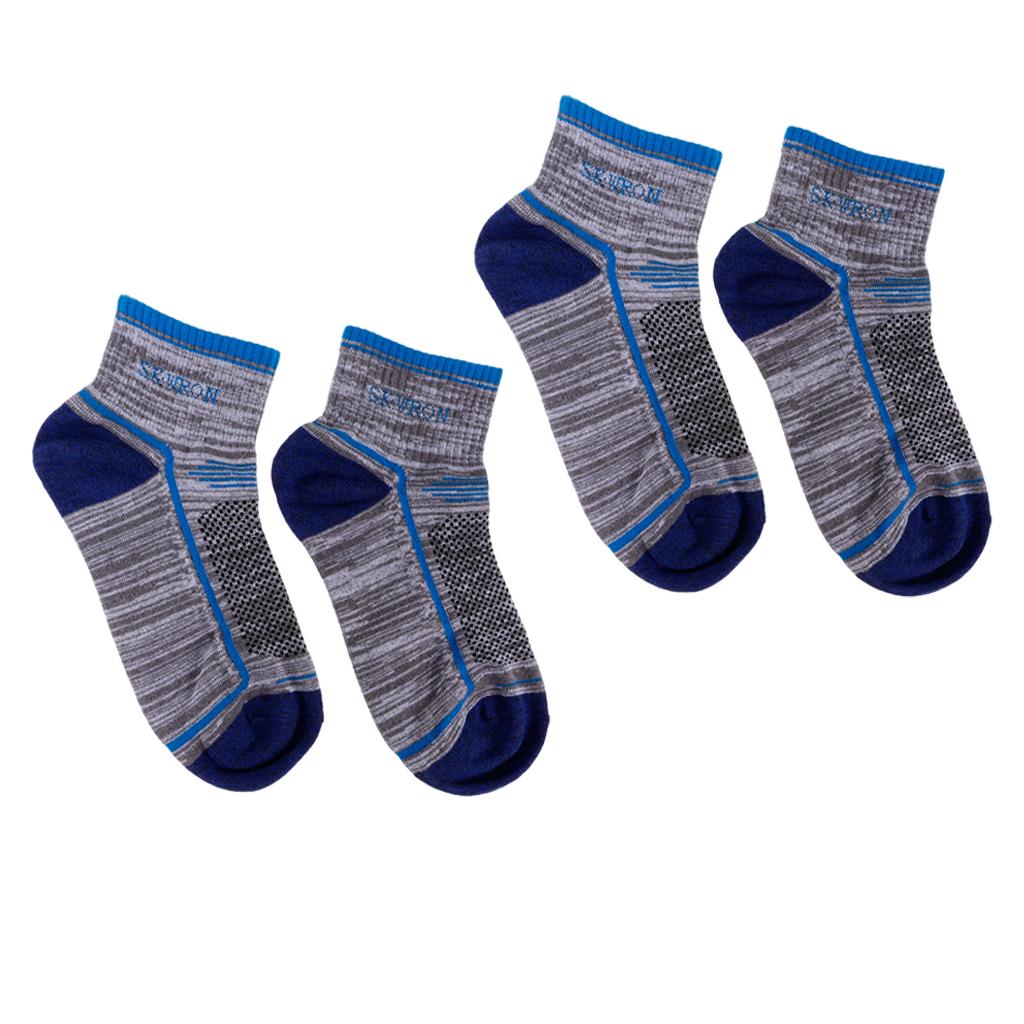 2 Pairs Warm Sports Workout Socks Breathable Ankle Sock Women Men Light Blue