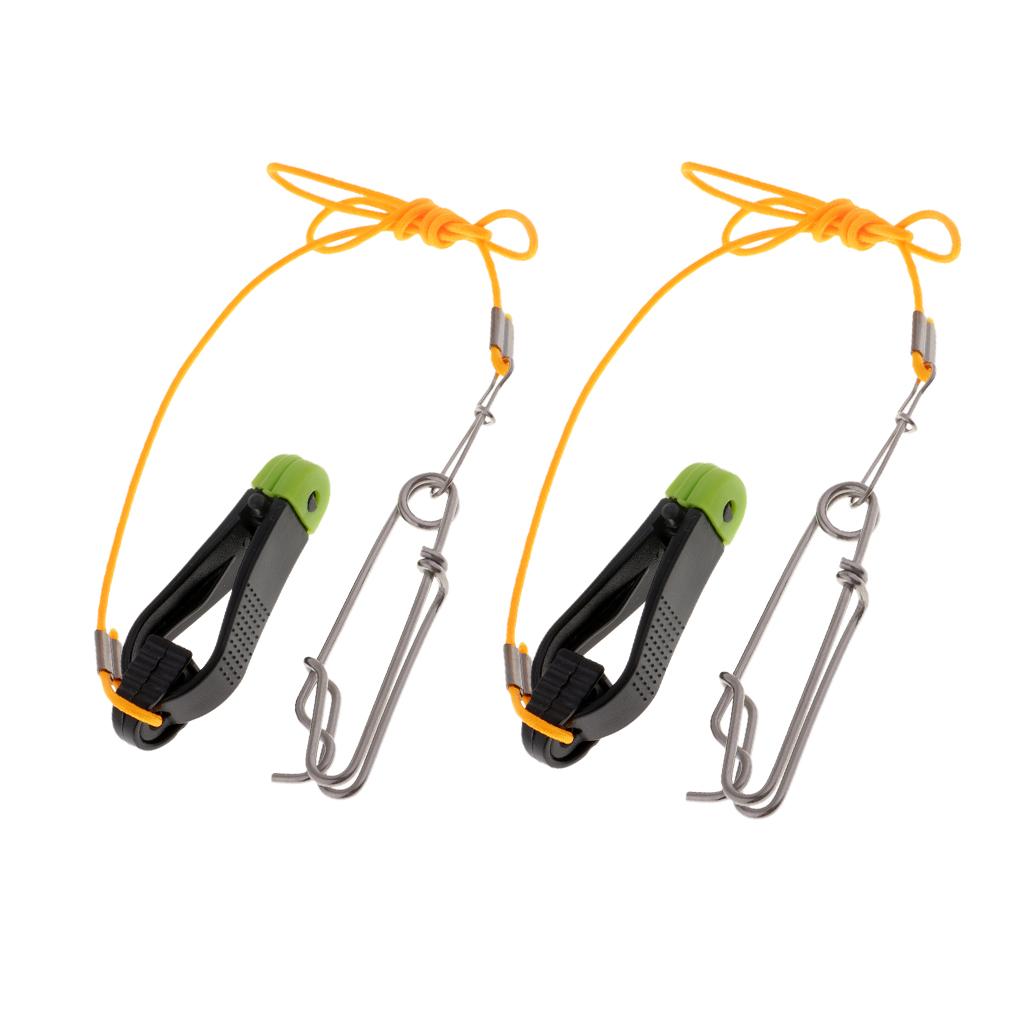 2pcs Power Grip Plus Release Clip Downrigger with 17 Leader Long Line Snaps"