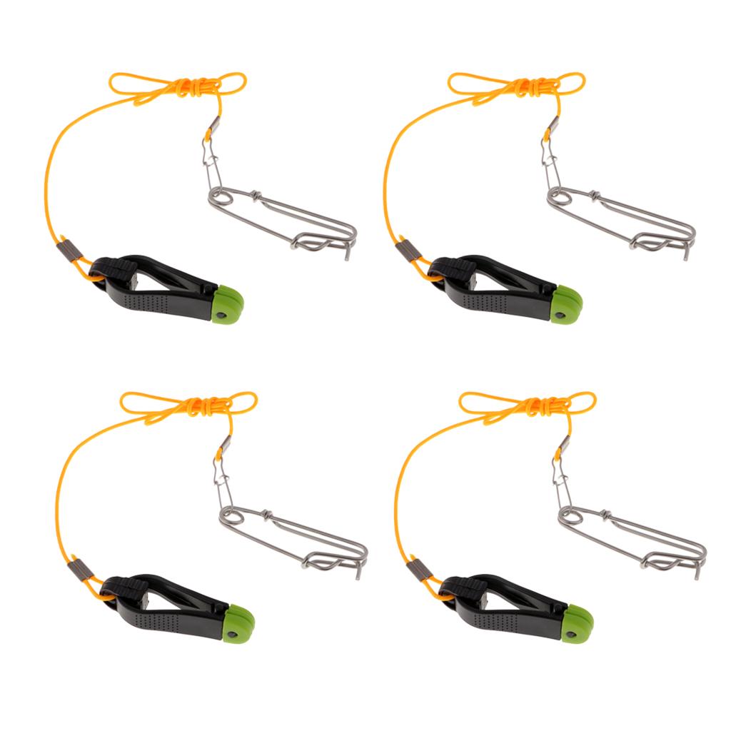 4pcs Power Grip Plus Release Clip Downrigger with 17 Leader Long Line Snaps"