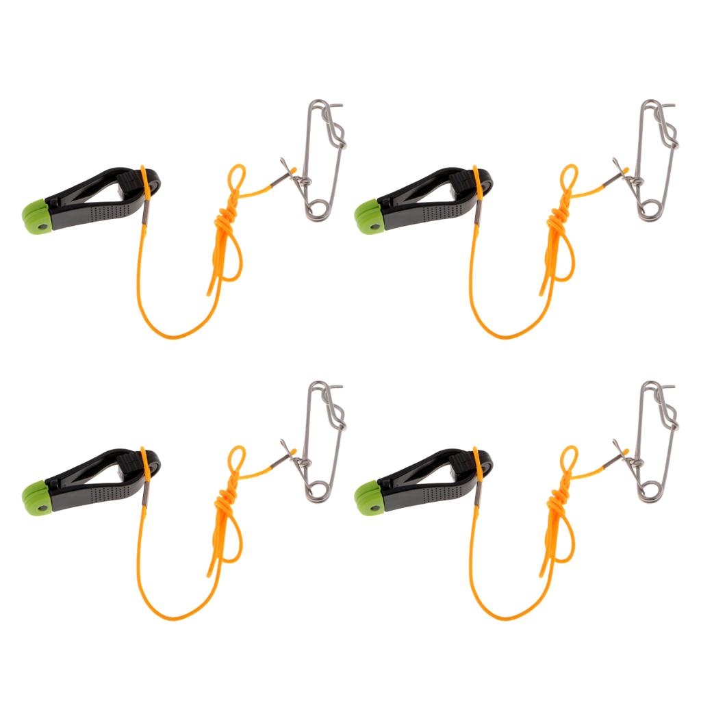 4pcs Power Grip Plus Release Clip Downrigger with 17 Leader Long Line Snaps"