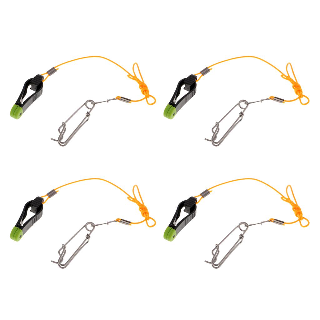 4pcs Power Grip Plus Release Clip Downrigger with 17 Leader Long Line Snaps"