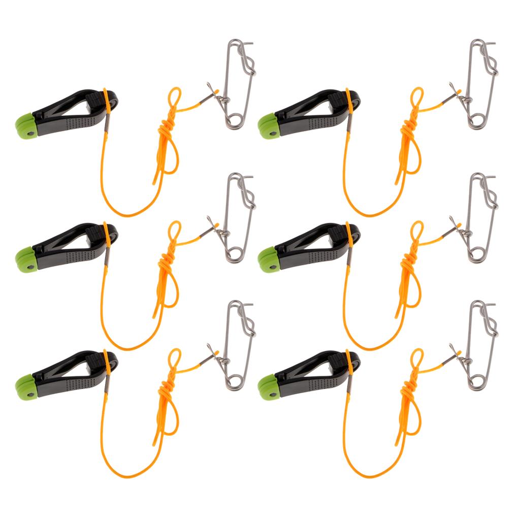 6pcs Power Grip Plus Release Clip Downrigger with 17 Leader Long Line Snaps"