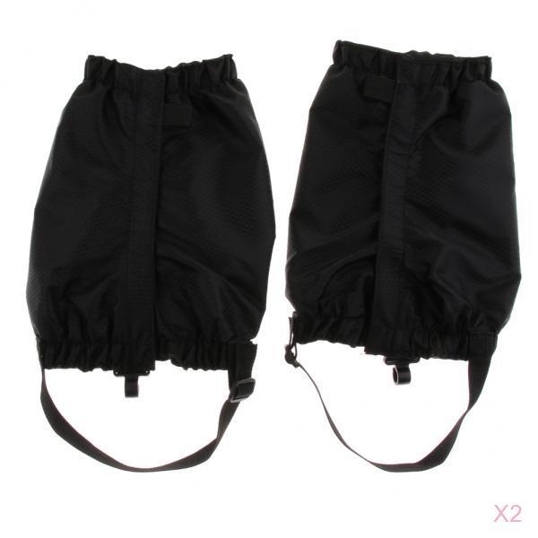 2 Pairs Outdoor Waterproof Walking Hiking Gaiters Leggings Black