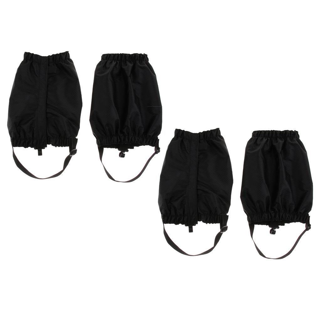 2 Pairs Outdoor Waterproof Walking Hiking Gaiters Leggings Black