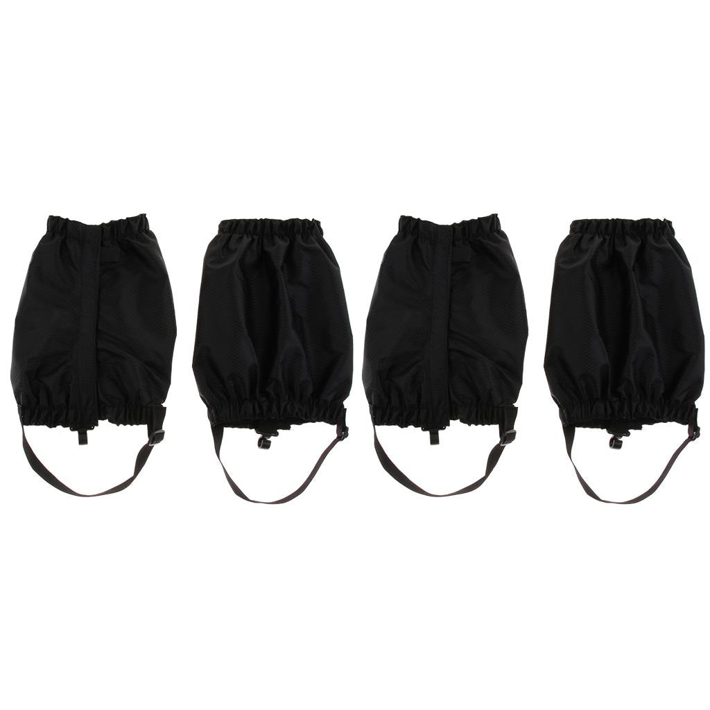 2 Pairs Outdoor Waterproof Walking Hiking Gaiters Leggings Black