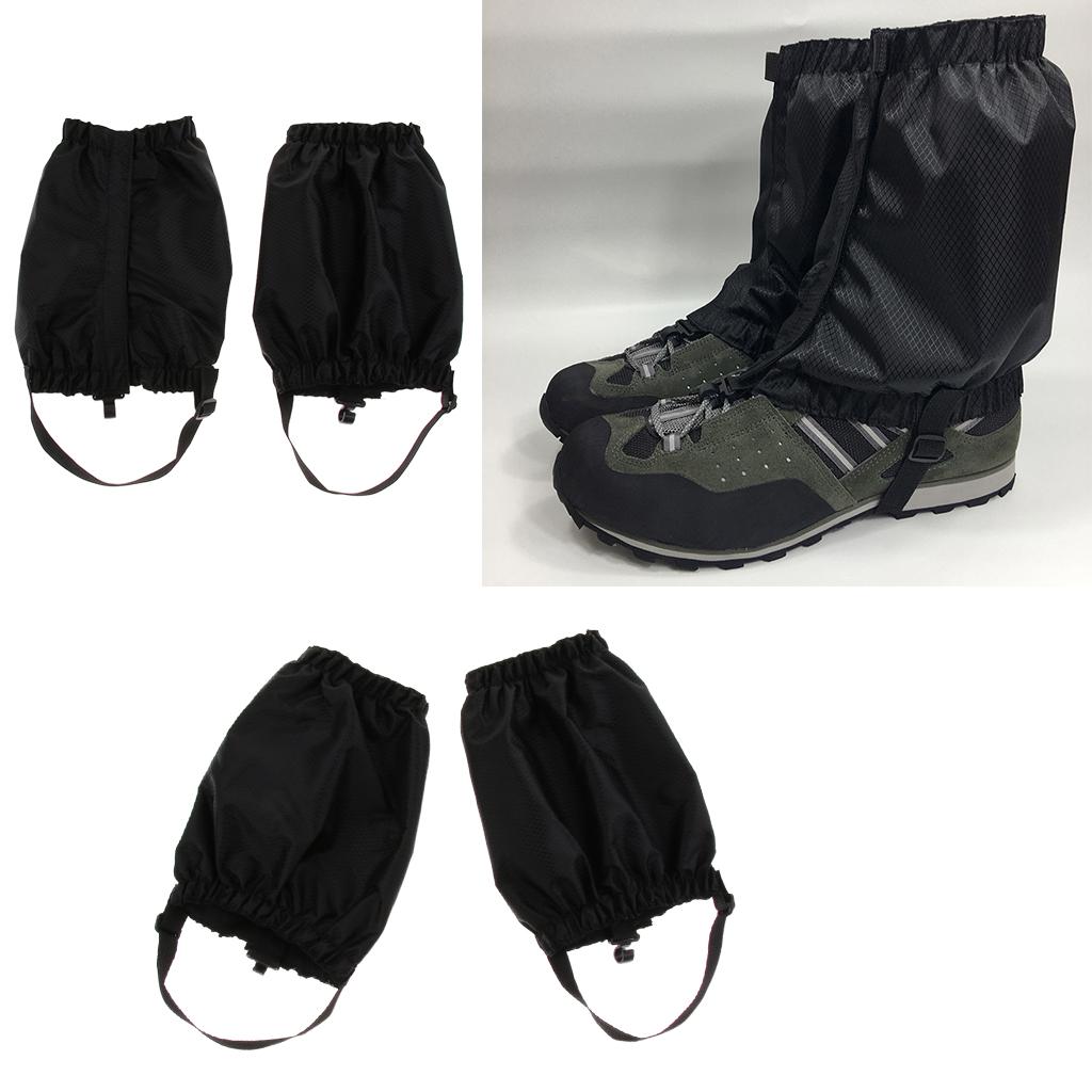 2 Pairs Outdoor Waterproof Walking Hiking Gaiters Leggings Black