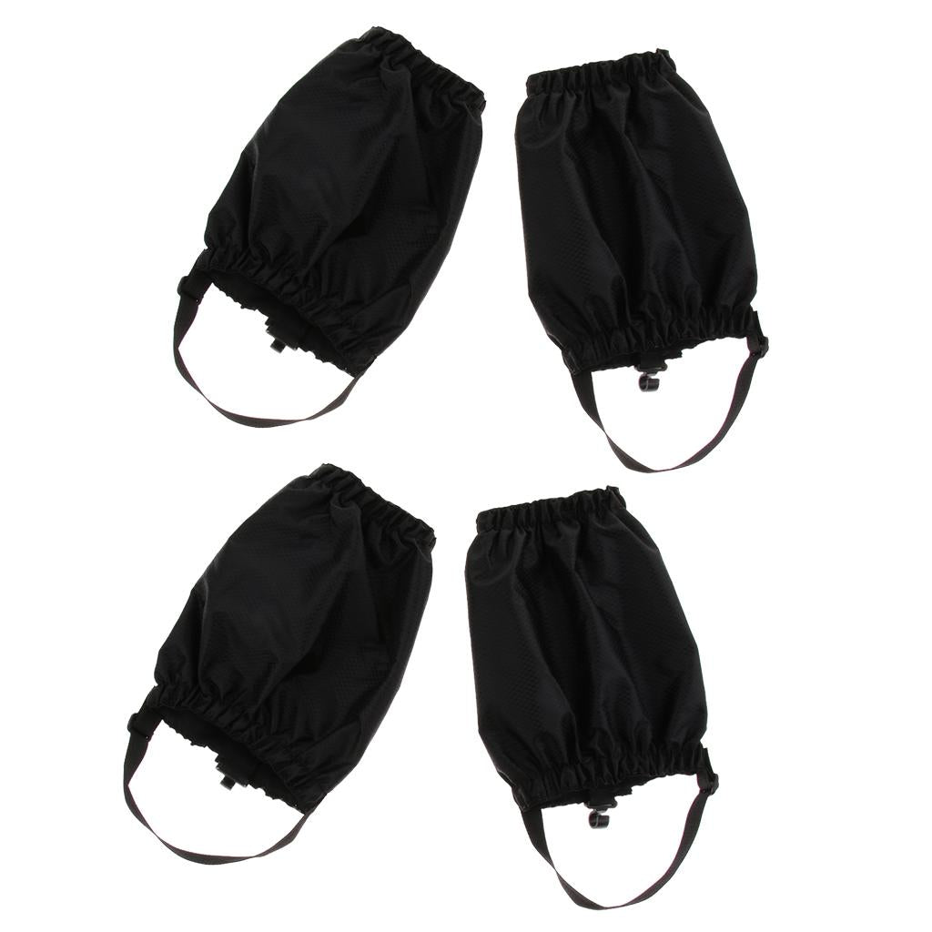 2 Pairs Outdoor Waterproof Walking Hiking Gaiters Leggings Black