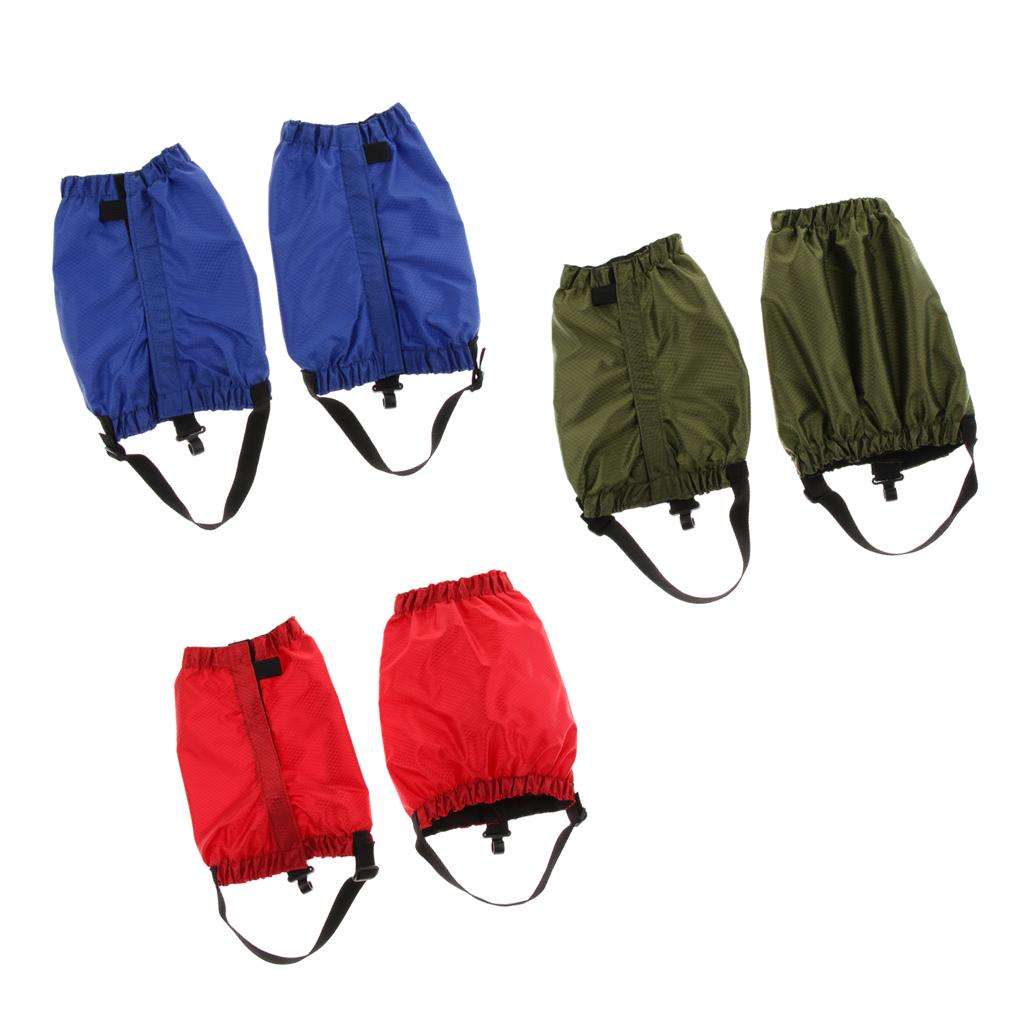 3 Pairs Waterproof Walking Low Gaiters Snow Boots Leggings Green Blue Red