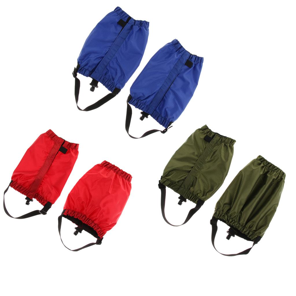 3 Pairs Waterproof Walking Low Gaiters Snow Boots Leggings Green Blue Red