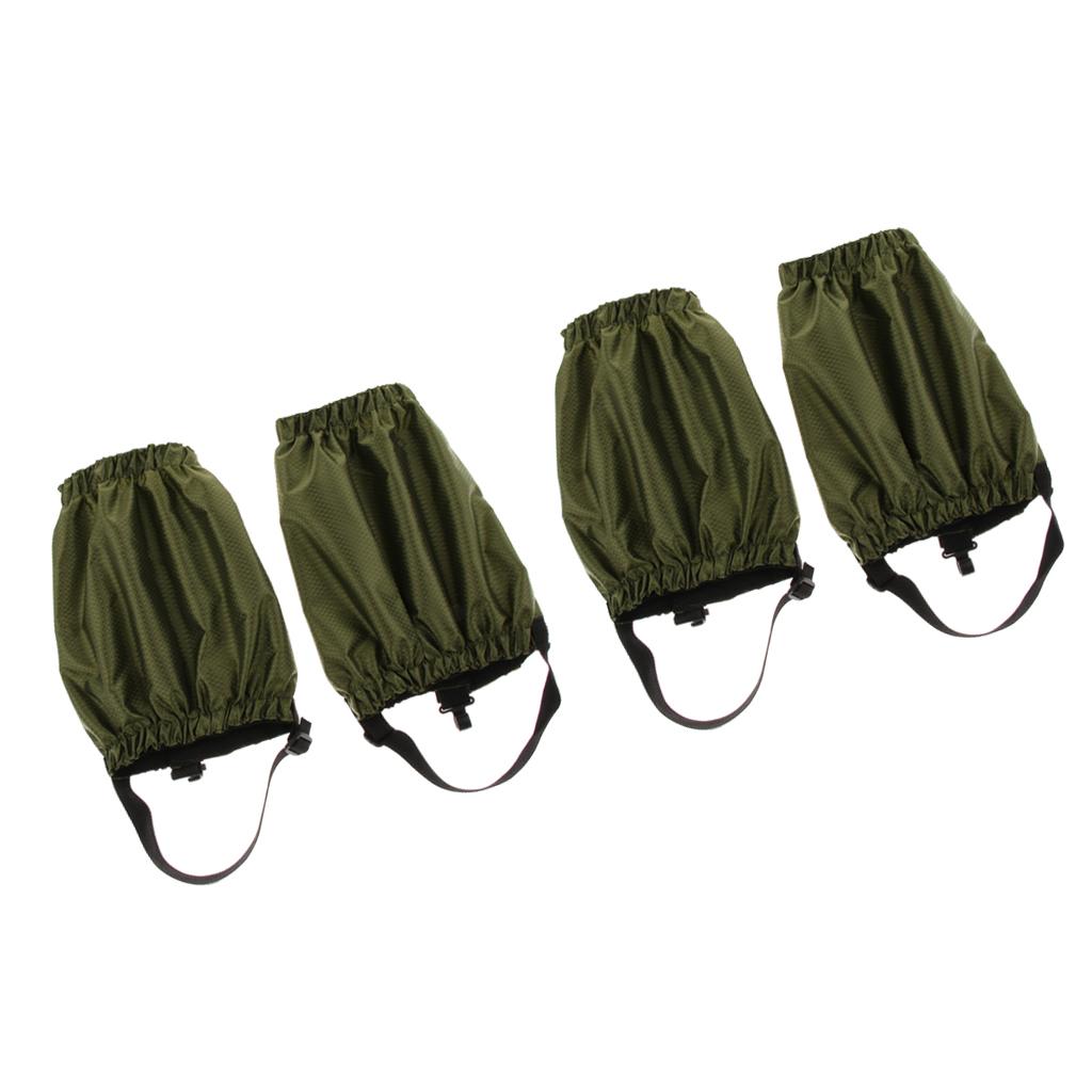2 Pairs Outdoor Waterproof Walking Hiking Gaiters Leggings Army Green
