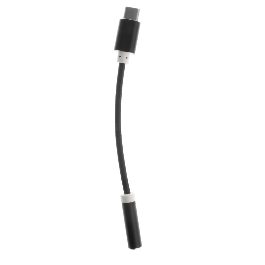 6x USB-C Type C to 3.5 mm Headphone Jack Adapter Earphone Audio Cable Black