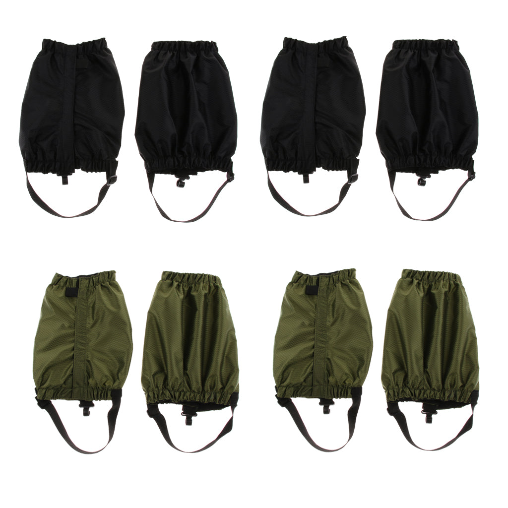 4 Pairs Waterproof Walking Hiking Gaiters Boots Ankle Low Gaiter Leggings