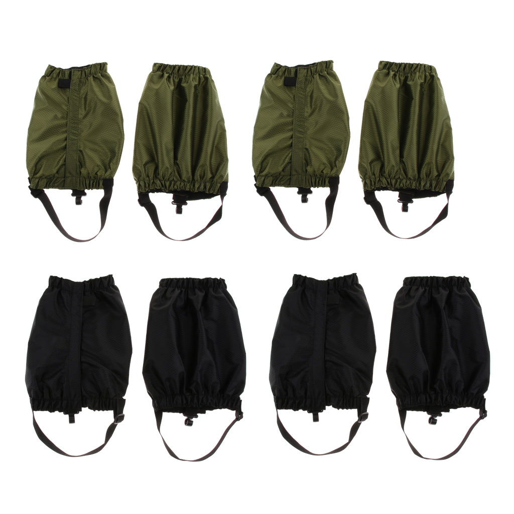 4 Pairs Waterproof Walking Hiking Gaiters Boots Ankle Low Gaiter Leggings