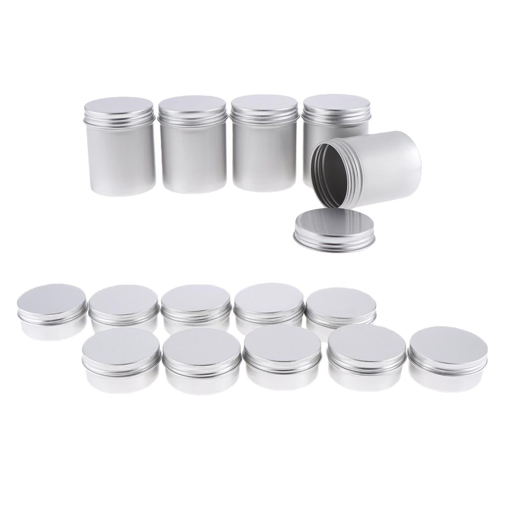15pcs Round Aluminum Tin Jar Cosmetic Empty Container Lip Balm Salve Can