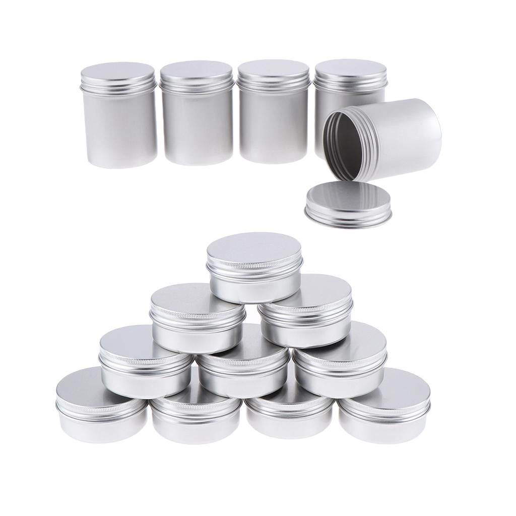 15pcs Round Aluminum Tin Jar Cosmetic Empty Container Lip Balm Salve Can