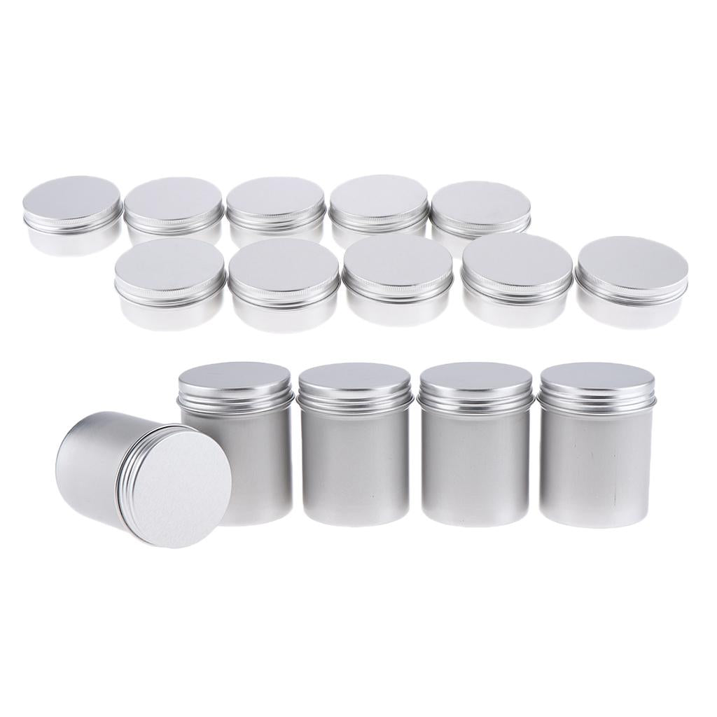 15pcs Round Aluminum Tin Jar Cosmetic Empty Container Lip Balm Salve Can