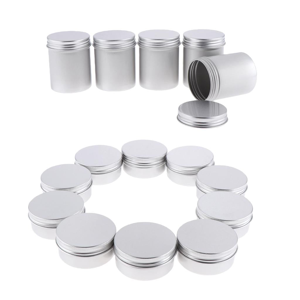 15pcs Round Aluminum Tin Jar Cosmetic Empty Container Lip Balm Salve Can