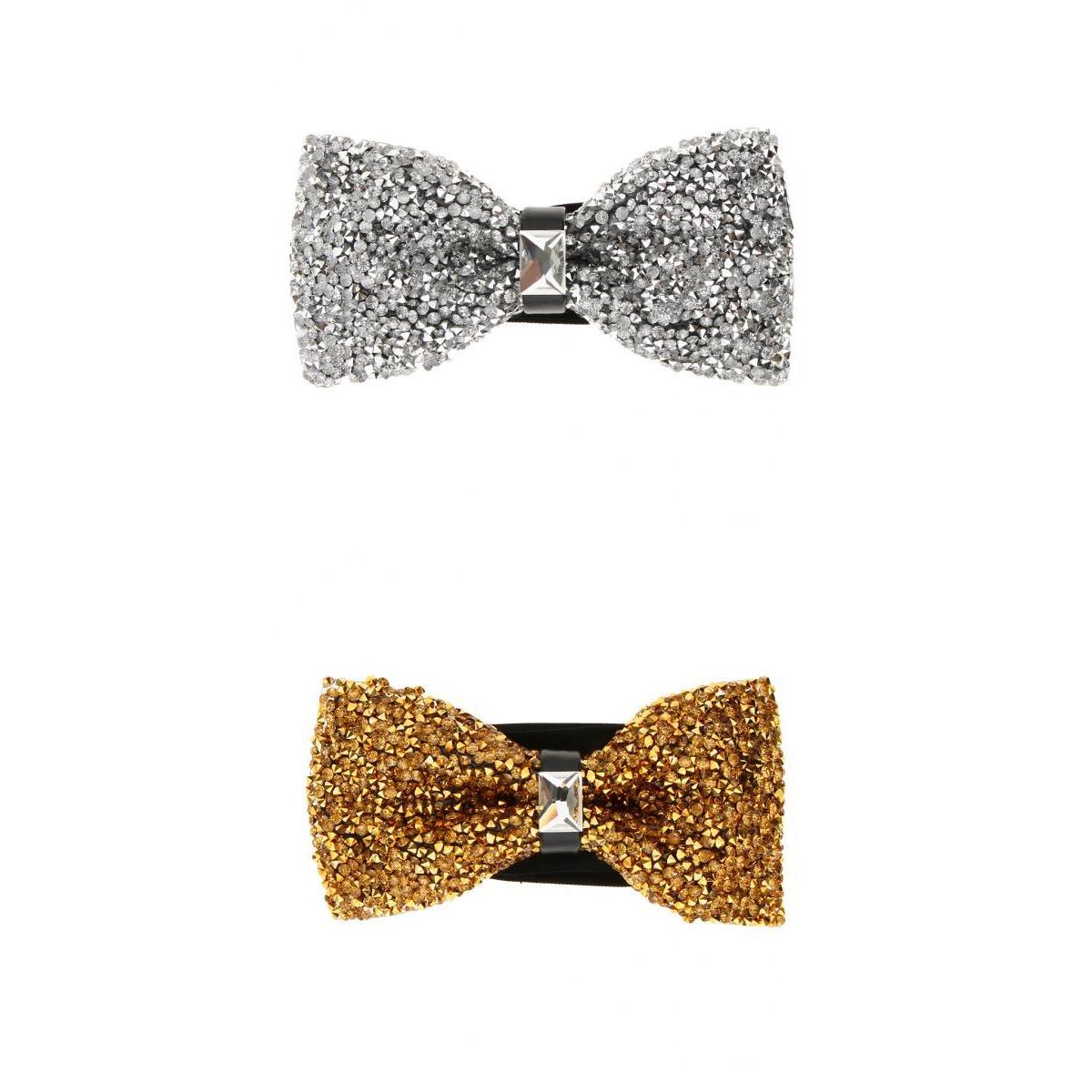 2pcs Fashion Men Rhinestone Bow Tie Party Banquet Bowtie Wedding Accessories