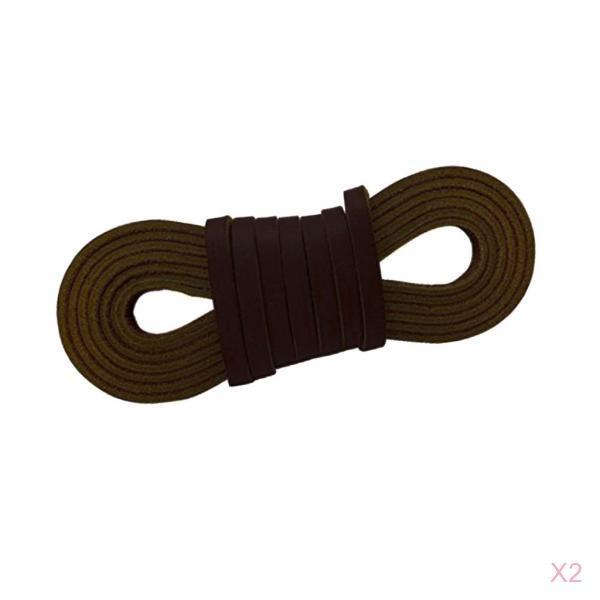 2x Leather Boot Shoe Laces-easy Sizing Cut to Fit 72 inch Coffee